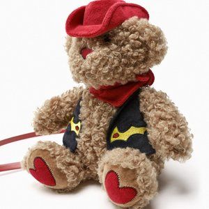 NWT Brown Teddy Bear Crossbody Min Bag w/ Heart Details